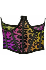 Daisy Corsets Lavish Rainbow Animal Print Mesh Open Cup Waist Cincher