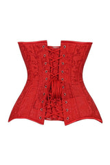 Daisy Corsets Lavish Red Brocade Overbust Corset W/Busk Closure