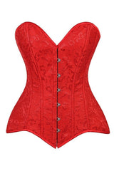 Daisy Corsets Lavish Red Brocade Overbust Corset W/Busk Closure