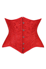 Daisy Corsets Lavish Red Brocade Waist Cincher Under Bust Corset w/Front Busk Closure