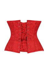 Daisy Corsets Lavish Red Brocade Waist Cincher Under Bust Corset w/Front Busk Closure
