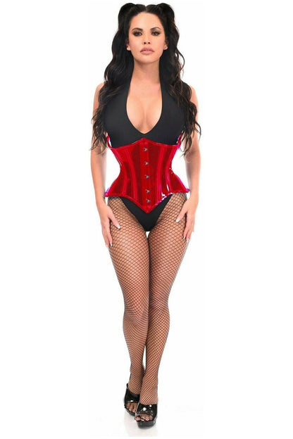 Lavish Red Clear Curvy Underbust Waist Cincher Corset - Daisy Corsets