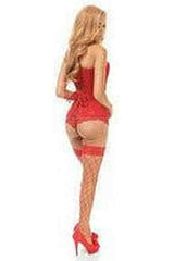 Lavish Red Lace Overbust Corset  - Daisy Corsets