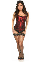 Lavish Red Lace - Up Over Bust Corset w/Black Lace - Daisy Corsets