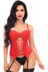 Daisy Corsets Lavish Lycra & Lace Hook & Eye Lace-Up Bustier Corset w/Garters
