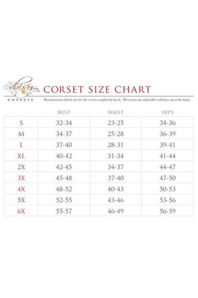 Daisy Corsets Lavish Red Lycra & Lace Hook & Eye Stretch Underbust Corset