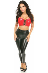 Daisy Corsets Lavish Red Patent Lace-Up Short Bustier Top