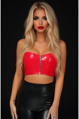 Daisy Corsets Lavish Red Patent Short Bustier Top