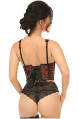 Lavish Red Plaid Satin Open Cup Waist Cincher - Daisy Corsets