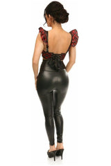 Lavish Red Plaid Underwire Bustier Top w/Removable Ruffle Sleeves - Daisy Corsets