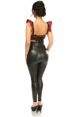 Daisy Corsets Lavish Red Plaid Underwire Bustier Top w/Removable Ruffle Sleeves