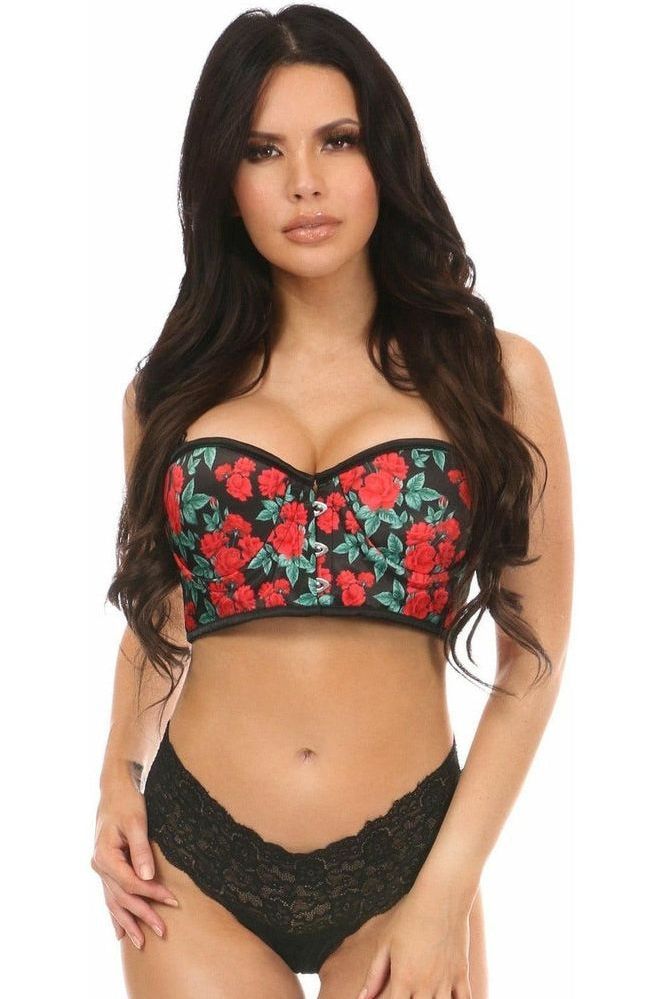 Daisy Corsets Lavish Red Roses Underwire Short Bustier