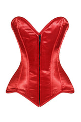 Daisy Corsets Lavish Red Satin Front Zipper Overbust Corset