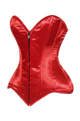 Daisy Corsets Lavish Red Satin Front Zipper Overbust Corset