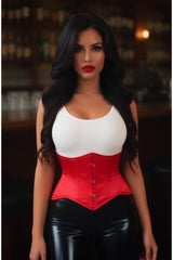 Daisy Corsets Lavish Red Satin Mini Cincher Underbust Corset Waist Cincher Busk Closure