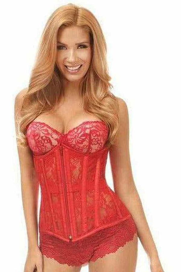 Daisy Corsets Lavish Red Sheer Lace Under Bust Corset