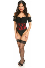 Lavish Red w/Black Lace Overlay Mini Cincher - Daisy Corsets