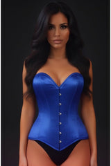 Daisy Corsets Lavish Royal Blue Overbust Corset Sweetheart Neckline Busk Closure