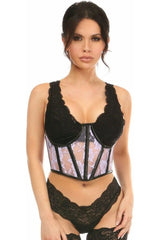 Daisy Corsets Lavish Sheer Lace & Faux Leather Open Cup Waist Cincher