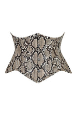 Lavish Snake Skin Print Mini Cincher Underbust Corset Waist Cincher Busk Closure - Daisy Corsets