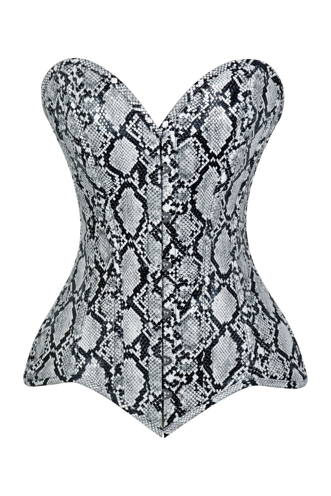 Daisy Corsets Lavish Snake Skin Print Overbust Corset Sweetheart Neckline Busk Closure