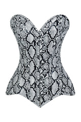 Daisy Corsets Lavish Snake Skin Print Overbust Corset Sweetheart Neckline Busk Closure