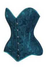Daisy Corsets Lavish Teal Lace Overbust Corset Sweetheart Neckline Busk Closure