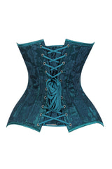 Daisy Corsets Lavish Teal Lace Overbust Corset Sweetheart Neckline Busk Closure