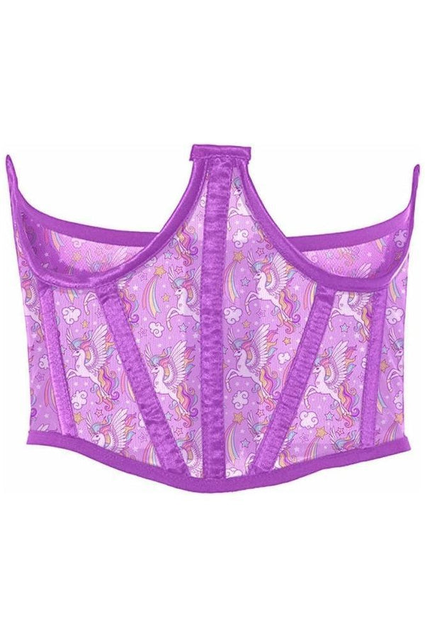 Daisy Corsets Lavish Unicorn Print Mesh Open Cup Waist Cincher