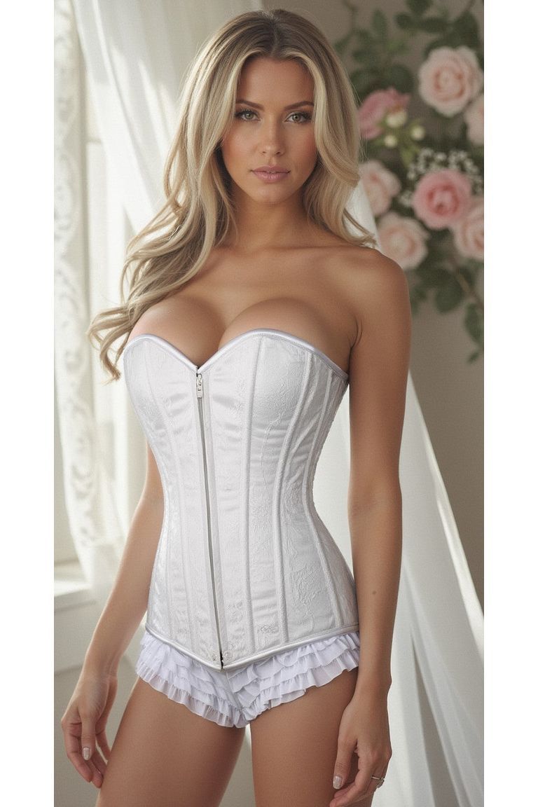 Daisy Corsets Lavish White Lace Overbust Corset w/Zipper