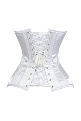 Daisy Corsets Lavish White Satin Front Zipper Overbust Corset
