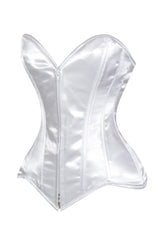 Daisy Corsets Lavish White Satin Front Zipper Overbust Corset