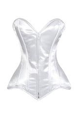 Daisy Corsets Lavish White Satin Front Zipper Overbust Corset