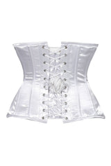 Daisy Corsets Lavish White Satin Underbust Corset Waist Cincher Busk Closure