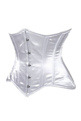 Daisy Corsets Lavish White Satin Underbust Corset Waist Cincher Busk Closure
