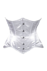 Daisy Corsets Lavish White Satin Underbust Corset Waist Cincher Busk Closure