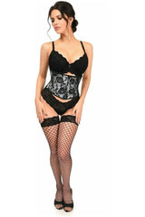 Daisy Corsets Lavish White with Black Lace Overlay Mini Cincher