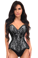 Daisy Corsets Lavish Lace Overbust Corset Sweetheart Neckline Busk Closure
