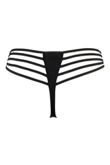 Axami Licorice thong: black latex and soft tulle with glossy lace details for a phenomenal fit.