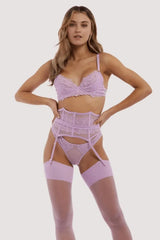 Playful Promises Lila Waspie Garter Belt Lilac