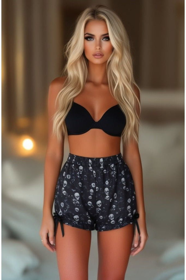 Daisy Corsets LIMITED EDITION Black & White Gothic Skull Print Bloomers