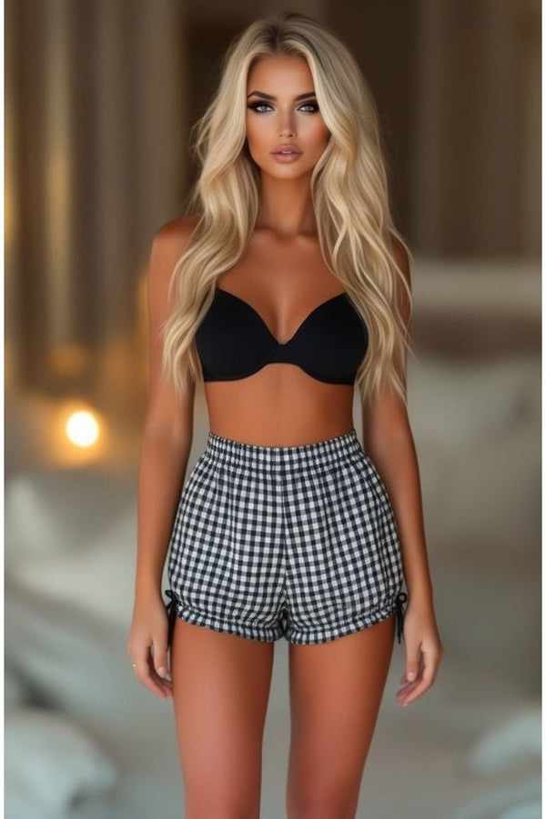 Daisy Corsets LIMITED EDITION Black/White Gingham Crepe Bloomer