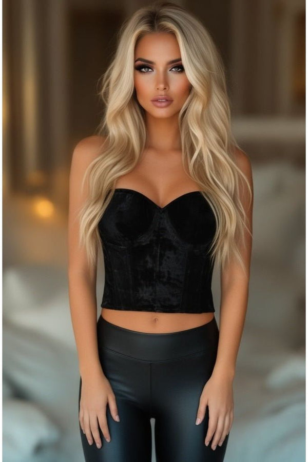 Daisy Corsets LIMITED EDITION Lavish Black Velvet Underwire Bustier