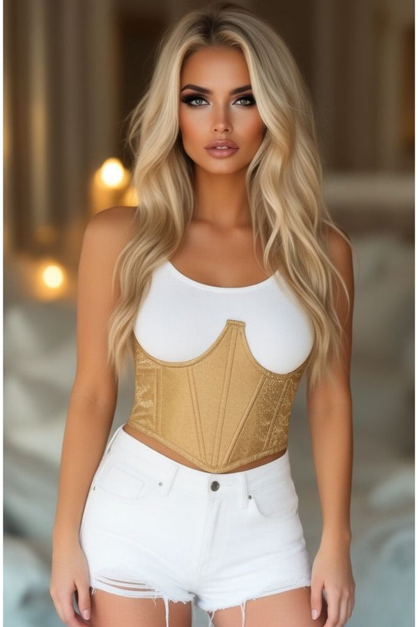 Daisy Corsets LIMITED EDITION Lavish Gold Brocade Open Cup Waist Cincher