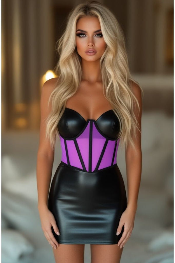 Daisy Corsets LIMITED EDITION Lavish Neon Purple Mesh Open Cup Waist Cincher