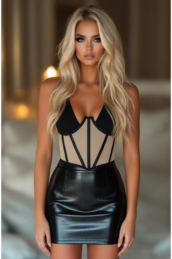Daisy Corsets LIMITED EDITION Lavish Nude Mesh Open Cup Waist Cincher