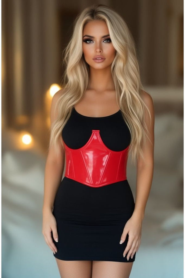 Daisy Corsets LIMITED EDITION Lavish Red Patent Open Cup Underwire Waist Cincher