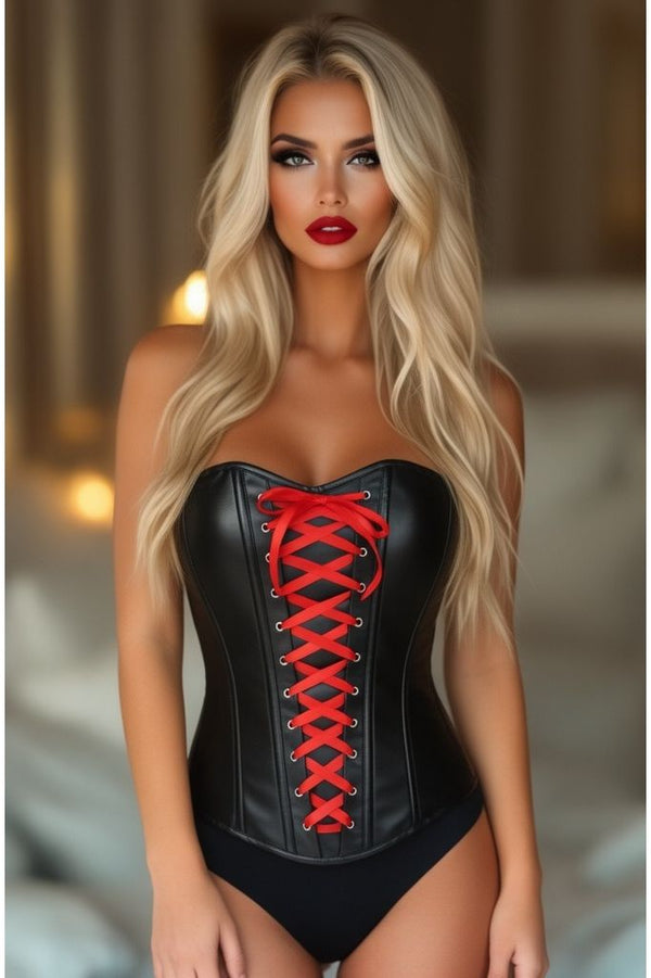 Daisy Corsets LIMITED EDITION Lavish Wet Look Faux Leather Lace-Up Over Bust Corset LV-535