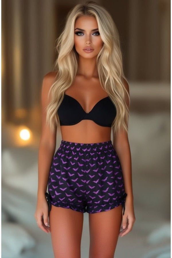 Daisy Corsets LIMITED EDITION Purple Bats Crepe Bloomers