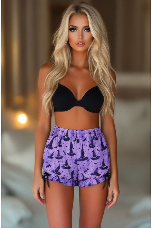 Daisy Corsets LIMITED EDITION Purple/Black Witch Print Crepe Bloomers